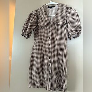 Motel gingham button front mini dress